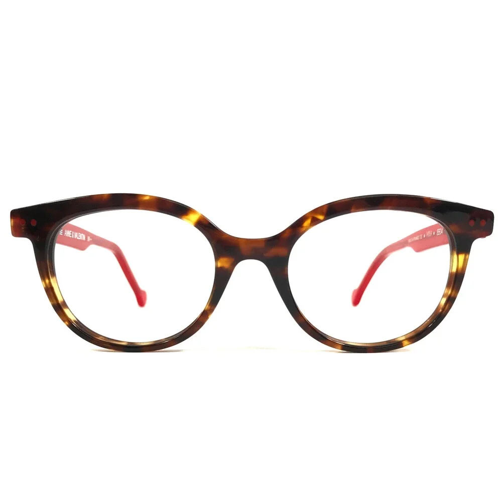Anne & Valentin Petite Eyeglasses Frames MINA 8B04 Brown Tortoise Red 43-18-138